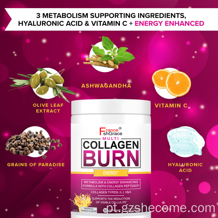 Peptídeos de colágeno colágeno hidrolisados ​​orgânicos em pó